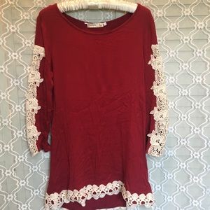 Maroon Lace Boutique Top